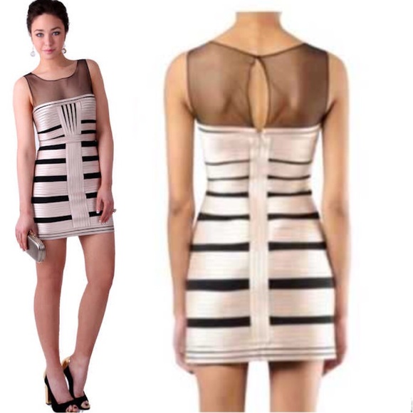Bcbg Maxazria Mesh Bandage Dress - Picture 2 of 8